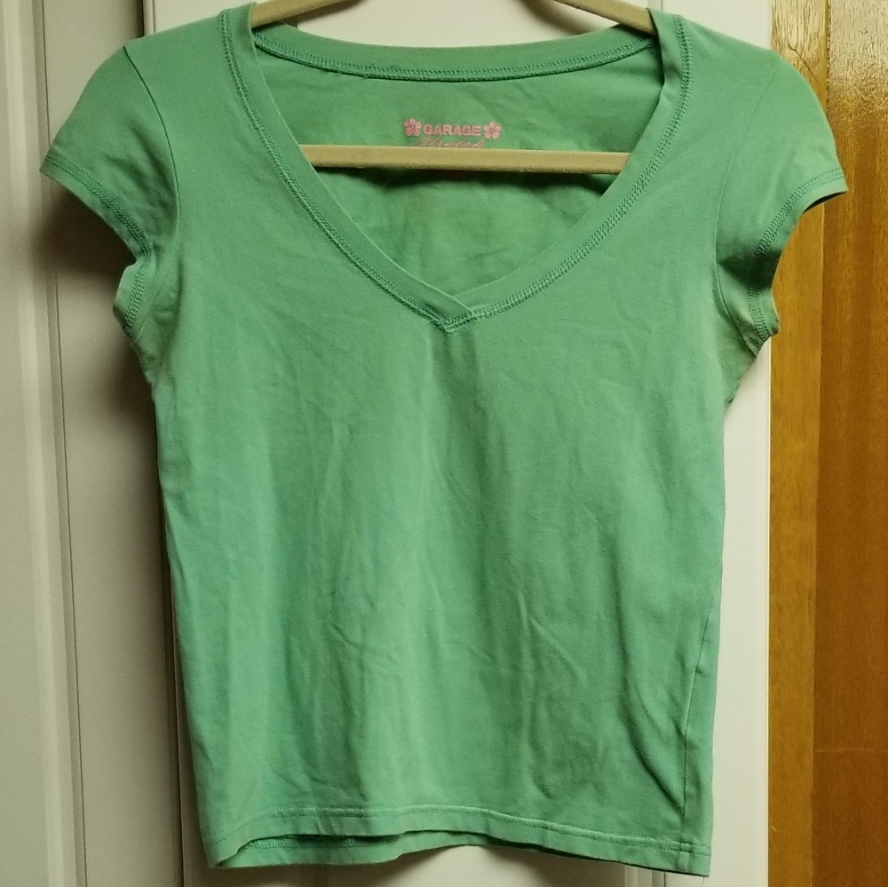 🍁🌺Garage Stretch vintage Y2K v neck tee